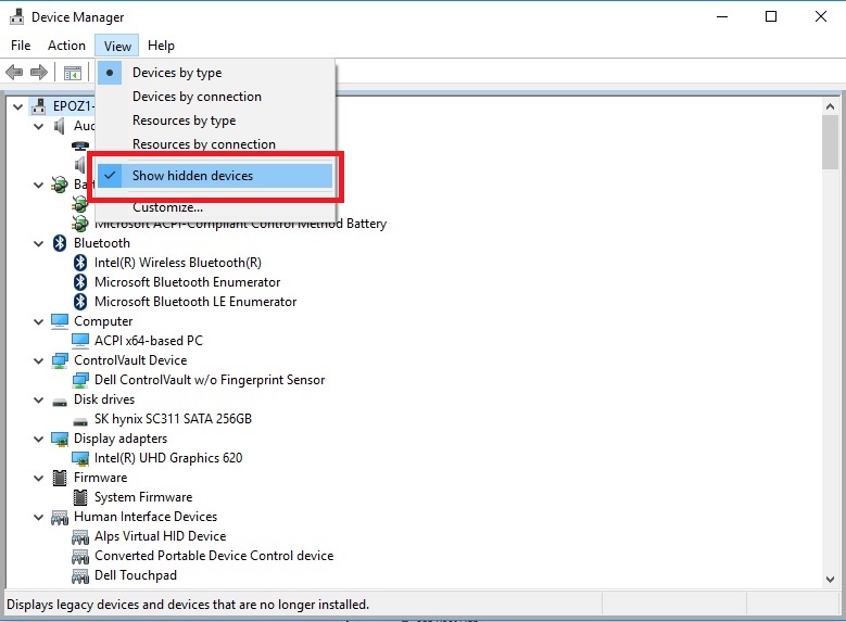 What do I do if my printer is listed as Unknown device (Device